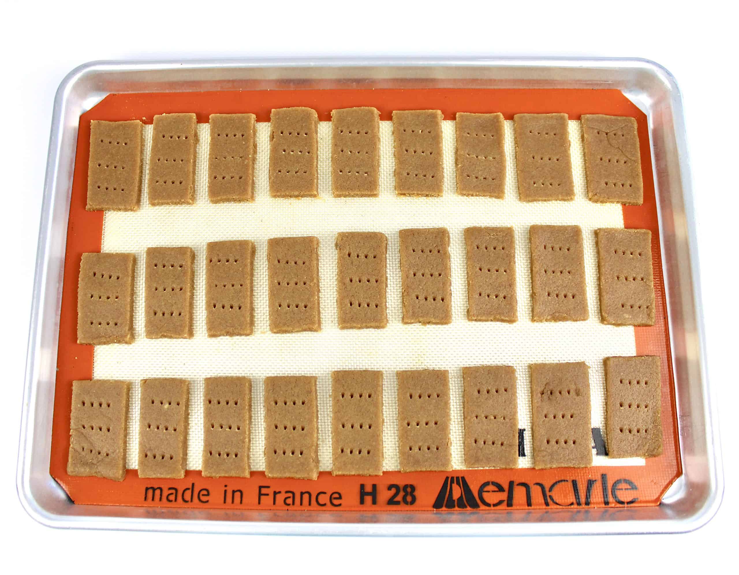 unbaked graham crackers on silpat