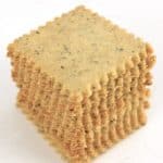 ranch crackers stacked up on white board