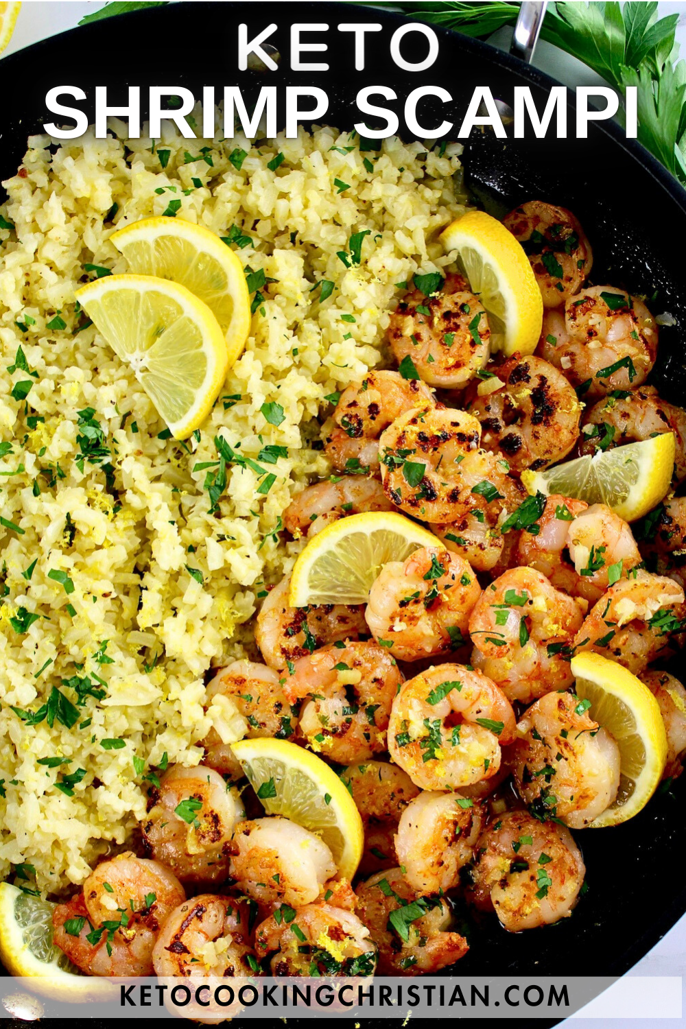 Shrimp Scampi with Cauliflower Rice pin