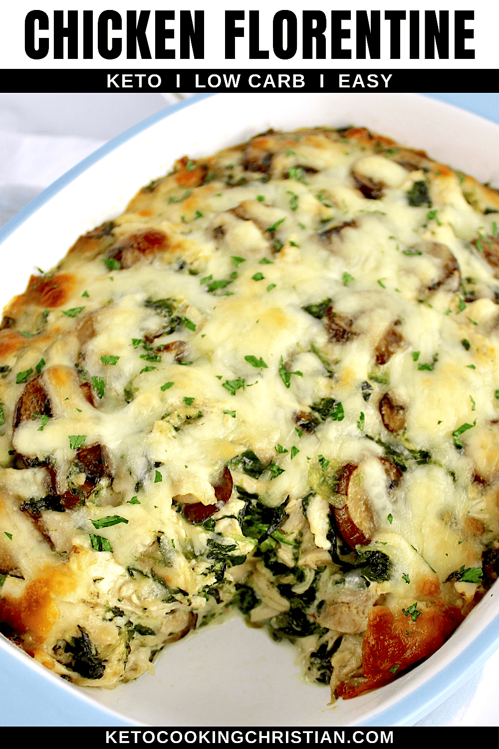 Keto Chicken Florentine Casserole pin